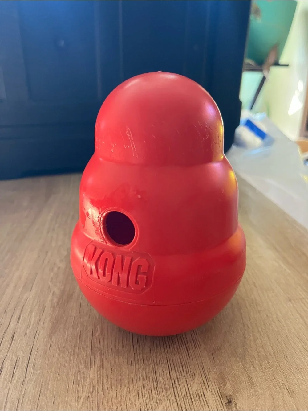 KONG Wobbler Dog Toy Treat Dispenser Red Interactive Food Toy Medium Large